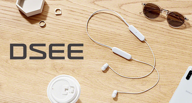 DSEE restores high frequency sounds lost in compression