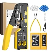 Proster RJ45 Crimping Tool Kit - Ethernet Crimper Cat7 Cat6 Cat5 Crimper with Network Cable Teste...