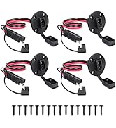 CERRXIAN 30cm 12AWG SAE to SAE Socket Sidewall Port Panel Mount Solar Cable, SAE Quick Connect Ha...