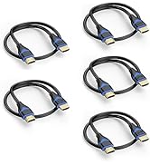 ApoJodly 4K Short HDMI Cable 1.5FT 5-Pack, HDMI Cord 1.5 Foot High Speed HDMI to HDMI Cable (4K@6...