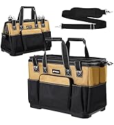 VSHXENG 20 IN Large Tool Bag For Men Heavy Duty, Drill Bag Tool Bag Organizer, Wide Mouth Waterpr...