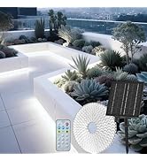Gaoxun 50ft Solar LED Strip Lights Outdoor, 960 LED, Cool White Flexible Rope Light with Remote C...