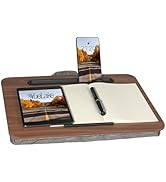 Lap Desk Brown, Portable Laptop Desk Fits Up to 16" Laptops, with Built-in Cushion, Great for Hom...