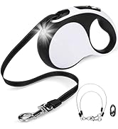 BINGPET Dual Retractable Dog Leash with Light, 360° Tangle-Free Double Dog Leash for Two Dogs wit...