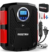 FORTEM Tire Inflator 150 PSI, Bike Pump, 110V AC 12V DC Air Pump for Car Tires, Digital Tire Pres...