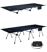 iClimb Super Easy Assemble Folding Cot Ultralight Compact Heavy Duty with Carry Bag for Adults Ca...