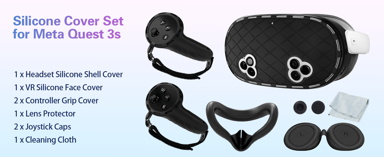 8-in-1 Silicone Cover Set for Meta Quest 3s Accessories