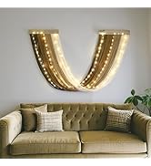 OakHaomie Macrame Fairy Lights Battery Operated with Remote,Large Macrame Wall Hanging with 20ft ...