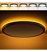 Brightever 12 Inch LED Flush Mount Ceiling Light Fixture with Night Light, 24W 2400LM Modern Ceil...