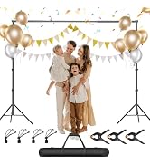 GLOSHOOTING Photo Backdrop Stand, 8.5 x 10 ft Back Drop Adjustable Stands, Photography Background...