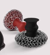 Cuisinel Cast Iron Chainmail Scrubber + Pan Scraper - The Patented Original Ergonomic Stainless &amp;...