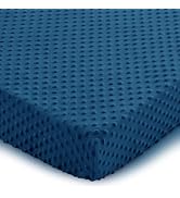 Entisn Pack N Play Sheets Fitted, 26 x 38 Inch Minky Dot Mini Crib Sheet for Boys, Soft and Warm ...