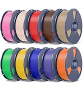 SUNLU 3D Printer Filament Bundle, PLA Plus Filament 10KG 1.75mm, Neatly Wound Filament,10 Colors,...