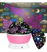 Unicorn Toys for 3-9 Year Old Girls,2 in 1 Rotating Unicorns and Star Projection,2 to 6 Year Old ...