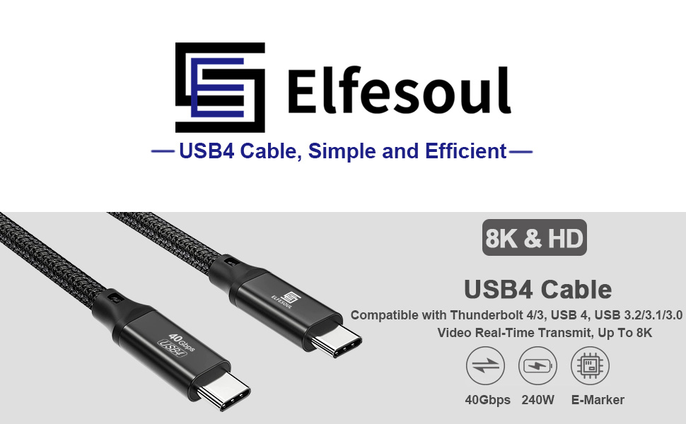 usb 4 cable usb c to usb c cable thunderbolt 3 cable usb type c cable thunderbolt 4 Cable