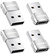 USB to USB C Adapter 4 Pack,PD27W/66W QC100W Fast Charging 480Mbps Data Transfer,Type-C Female to...
