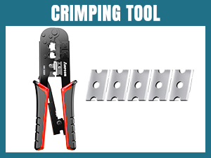 AMPCOM CRIMPING TOOL WITH 5 EXTRA REPLACEABLE BLADE
