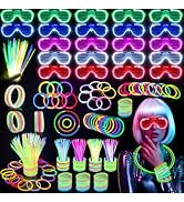 OLUPP 222PCS Glow in the Dark Party Supplies, Glow Sticks Glasses Favors, 200 PCS Glow Sticks and...