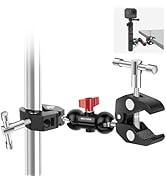 Mechrig Double Super Clamp Camera Mount with Magic Arm, Aluminum Double Clamp Mount Umbrella Hold...