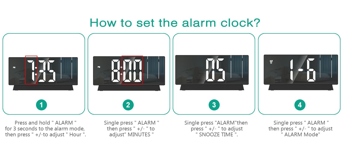 Projection Alarm Clock, Digital Clock