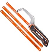 VANQUISH Aluminum Frame Mini Wood Hack Saw with 2 Piece Extra Flexible Bi-Metal HSS Blades Cutter...