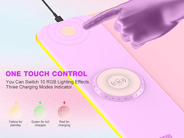 TARKARI Magnetic Wireless Charging RGB Mouse Pad