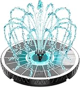 Yzert Remote Solar Fountain 2026, 6W Glass Bird Bath Fountain, 4000 mAh Solar Water Fountain Pump...