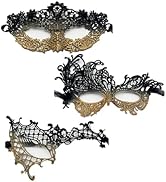 TFTSR Masquerade Masks for Women Couples,Men Mardi Gras Mask,Girls Black Gold Lace Costume,Adults...