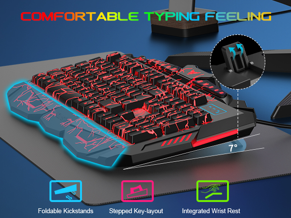 backlit keyboard and mouse gaming