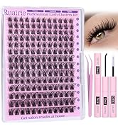 Ruairie Lash Clusters Kit Wispy Eyelash Clusters Lash Extension Kit 8-18MM D Curly Spiky Eyelash ...