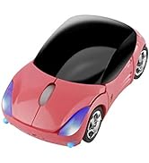Wireless Car Mouse Small Cool Sports Car Shaped Computer Mice with USB Receiver 3 Buttons 1600DPI...