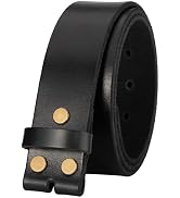 TYWestyles No Buckle Full Grain Leather Belt Men Women Fits With 1.5 Inch Buckle