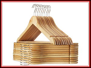 Natural Wood Hangers, Lotus Wood Hangers, Wooden Suit Hangers for Jackets, Pants, Dresses, Shirts