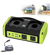 350W Power Inverter Pure Sine Wave Compatible with Ryobi 18V Battery(No Battery), 7A Fast Charger...
