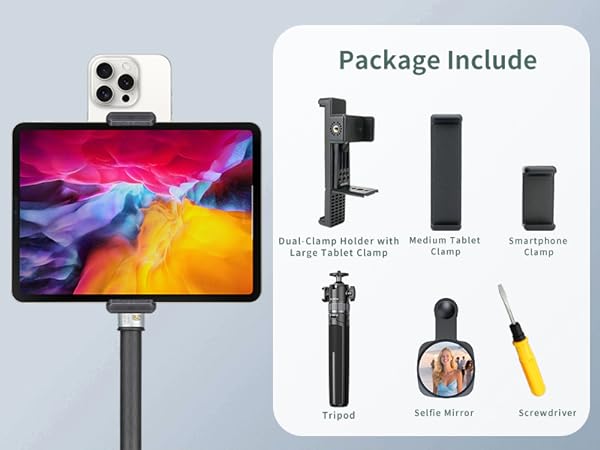 table desk tripod selfie mirror screwdriver