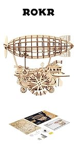 ROKR 3D Wooden Puzzles for Adults- 183pcs Mechanical Model Building Kit Wooden Craft Movie Projector...