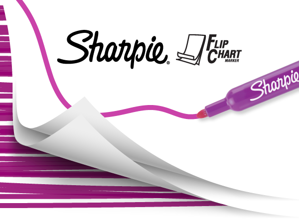  flip chart marker bullet tip purple paper office conference room teacher sharpie no bleed write