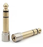 Zylveron 6.35mm to 3.5mm Audio Adapter, 1/4" Male to 1/8" Female Stereo Jack Converter, 24K Gold-...