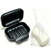 Vonpri Soap Holder Container, Portable Bar Soap Saver Scrubber Case for Bathroom and Kitchen (Black)