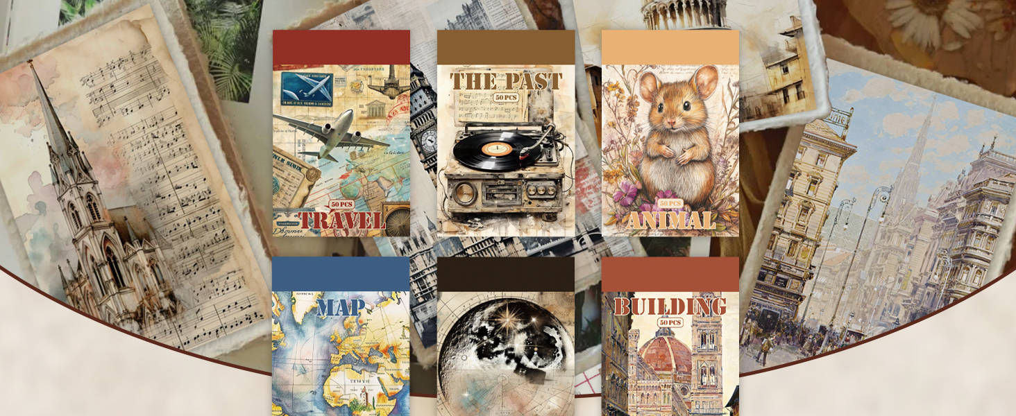 Vintage stickers with old records &amp;amp; maps—turn scrapbooks into nostalgic time capsules.