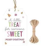 G2PLUS Merry Christmas Tags - 50Pcs Xmas Paper Gift Tags with String, A Little Treat for Someone ...
