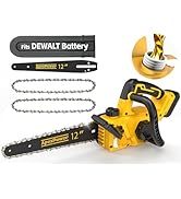12 Inch Brushless Electric Chainsaw Cordless, for Dewalt Battery 20V, Compact Chain Saw with 44.3...