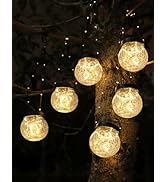 Solar Lantern Solar Lights Outdoor Waterproof 6-Pack, Solar Powered Hanging Lights Cracked Glass ...