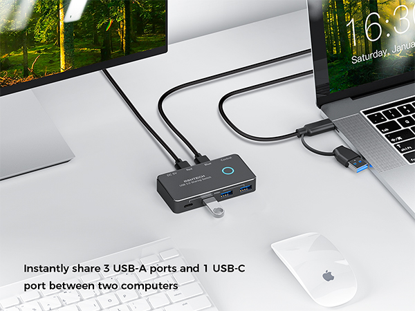RSHTECH USB C 3.0 Switch with Controller