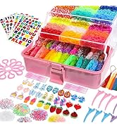 obeoby 17500+ Rubber Band Bracelet Kit with 3 Layer Transparent Container, Bracelet Kit Making Re...