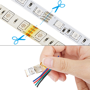 Rifachua 22 Gauge AWG 4 Pin RGB LED Strip Extension Cable Wire Cord RGB LED Strip Light Connectors