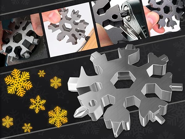 snowflake multi tool 18 in 1 multi tool key chains christmas gifts for men