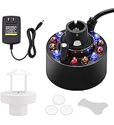 FITNATE 350ml/H Ultrasonic Mist Maker Fogger Atomizer with LED Changing Light for Water Fountain ...