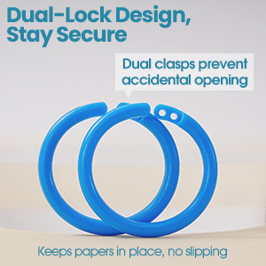 100 packs of colorful book rings include 10 colors in 3 sizes