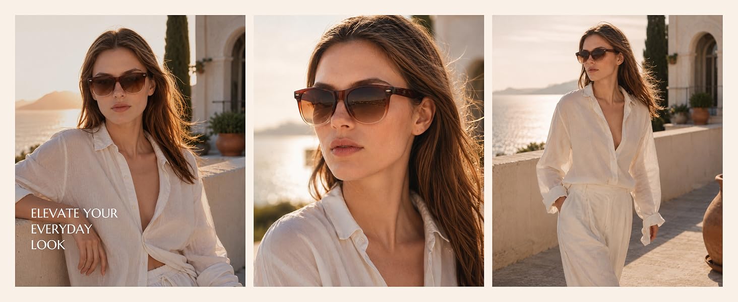 Sunglasses-Womens Polarized Sunglasses for Women-with UV Protection | Trendy Retro Sun Glasses